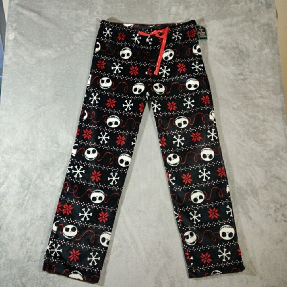 Nightmare Before Christmas Pajama Pants Mens XL Black Jack Skeleton‎ All Over - Picture 1 of 8